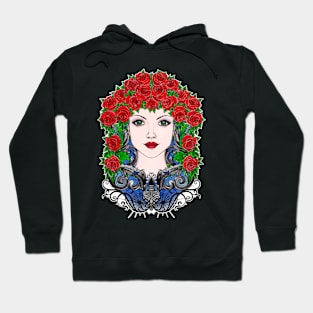 Red roses and cobwebs Hoodie